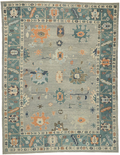 12 x 16 - Blue Turkish Oushak Rug - 52812
