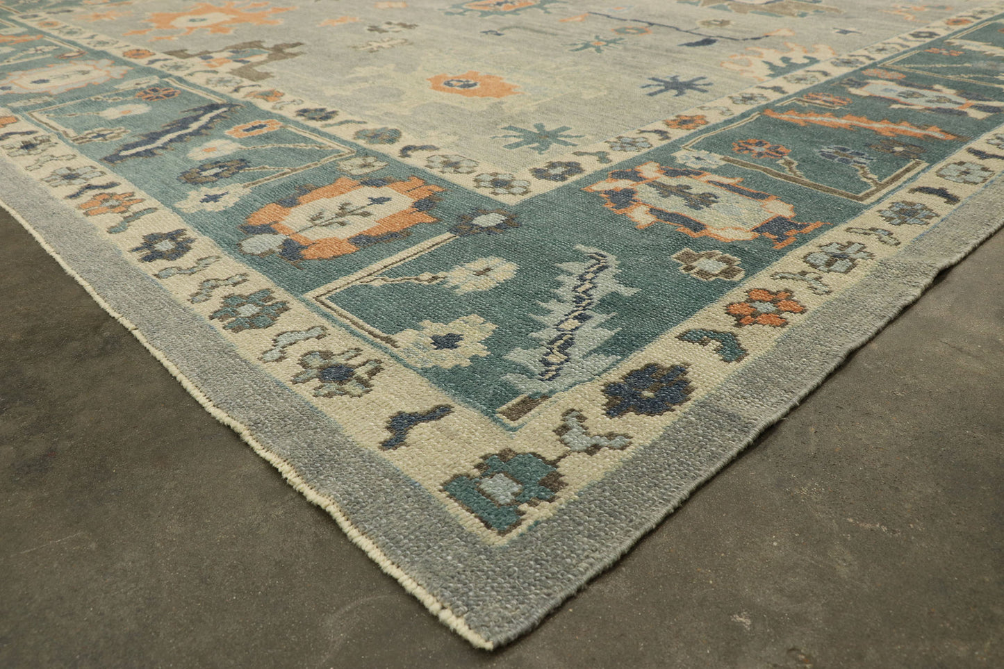 12 x 16 - Blue Turkish Oushak Rug - 52812