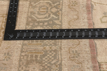 7 x 14 - Tan Vintage Turkish Oushak Rug - 52833
