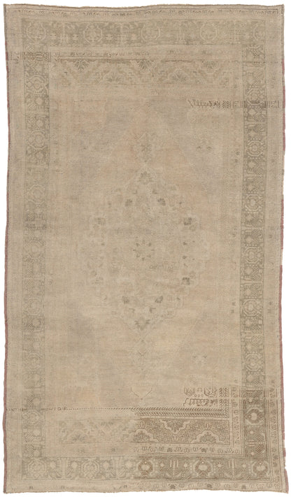 6 x 11 - Tan Vintage Turkish Oushak Rug - 52834