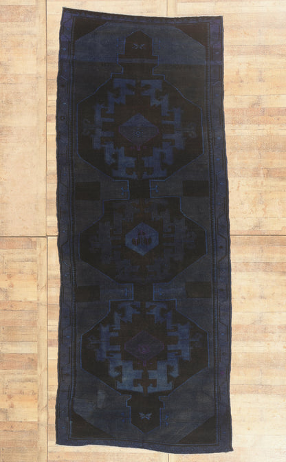 6 x 14 - Navy Blue Vintage Turkish Overdyed Rug - 52841