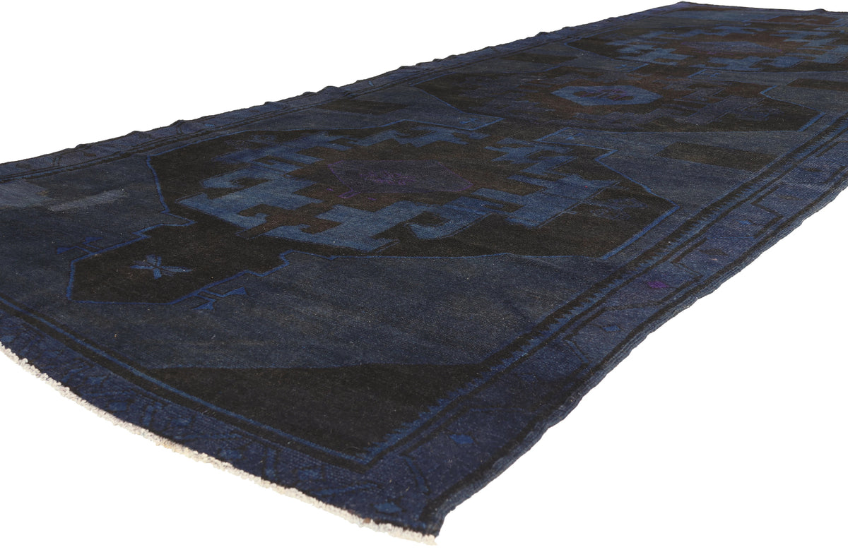 6 x 14 - Navy Blue Vintage Turkish Overdyed Rug - 52841