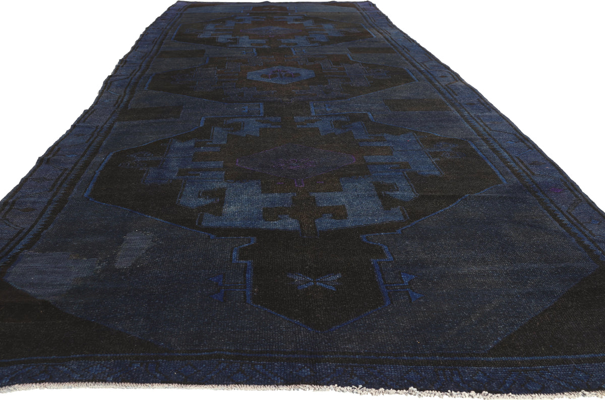 6 x 14 - Navy Blue Vintage Turkish Overdyed Rug - 52841
