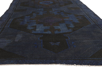 6 x 14 - Navy Blue Vintage Turkish Overdyed Rug - 52841