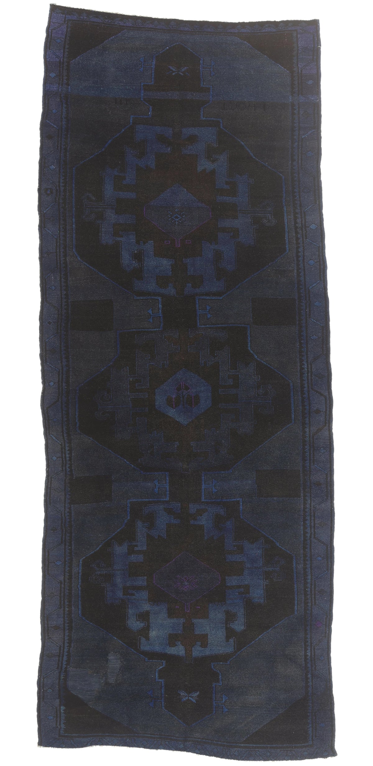 6 x 14 - Navy Blue Vintage Turkish Overdyed Rug - 52841