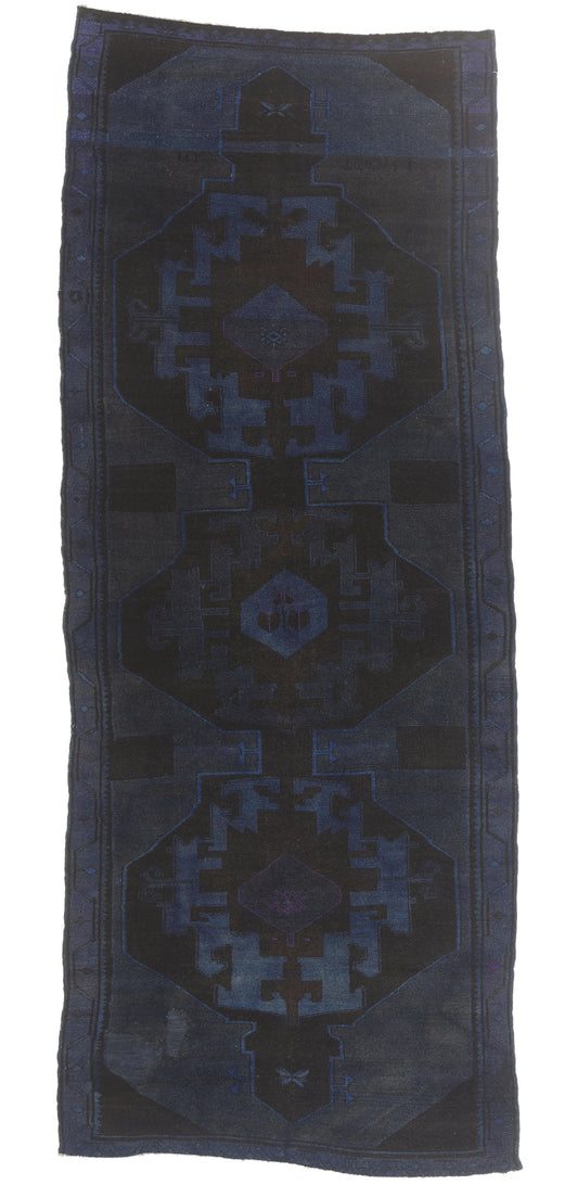 6 x 14 - Navy Blue Vintage Turkish Overdyed Rug - 52841
