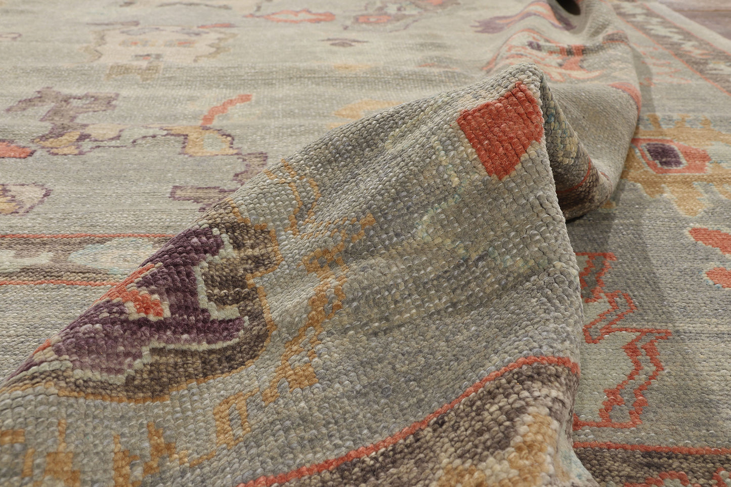 10 x 14 - Gray Turkish Oushak Rug - 52858
