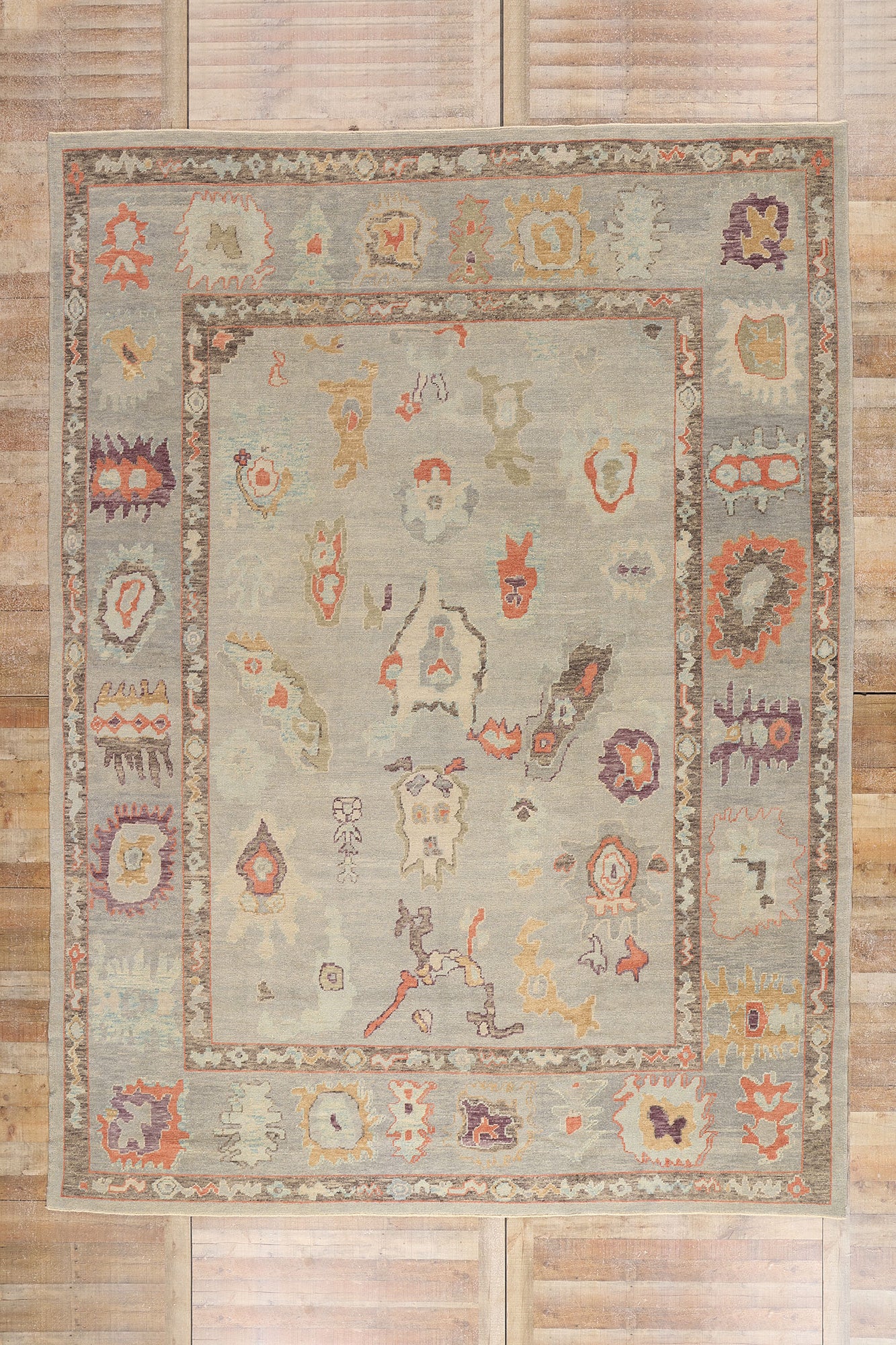 10 x 14 - Gray Turkish Oushak Rug - 52858