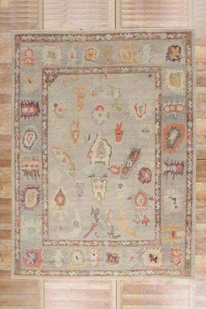 10 x 14 - Gray Turkish Oushak Rug - 52858