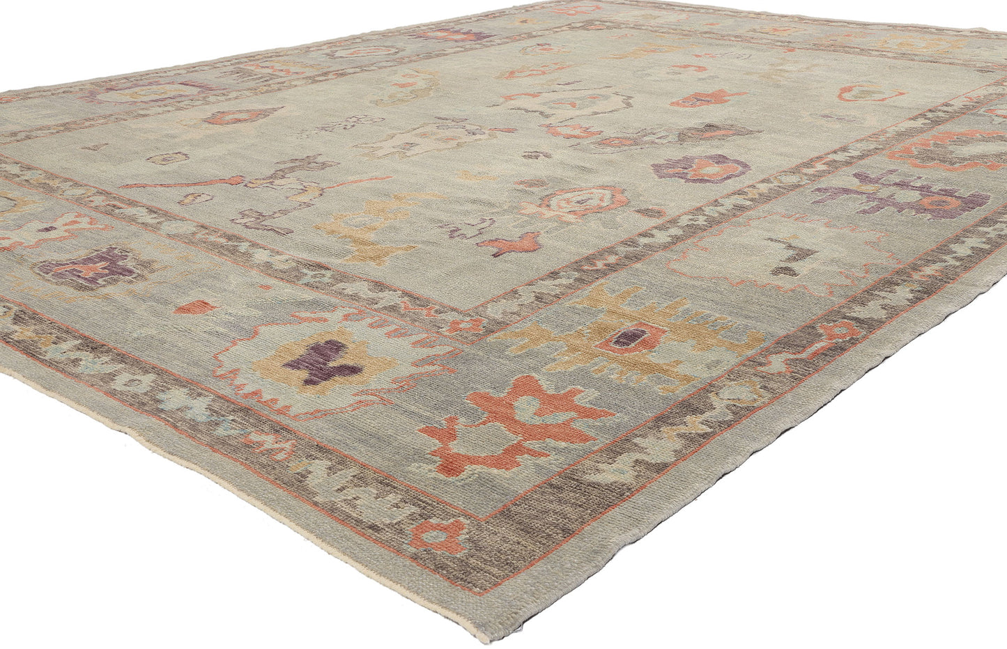 10 x 14 - Gray Turkish Oushak Rug - 52858