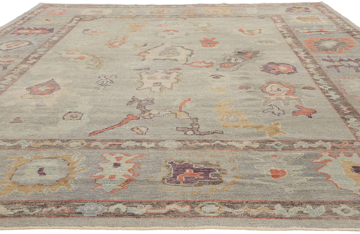 10 x 14 - Gray Turkish Oushak Rug - 52858