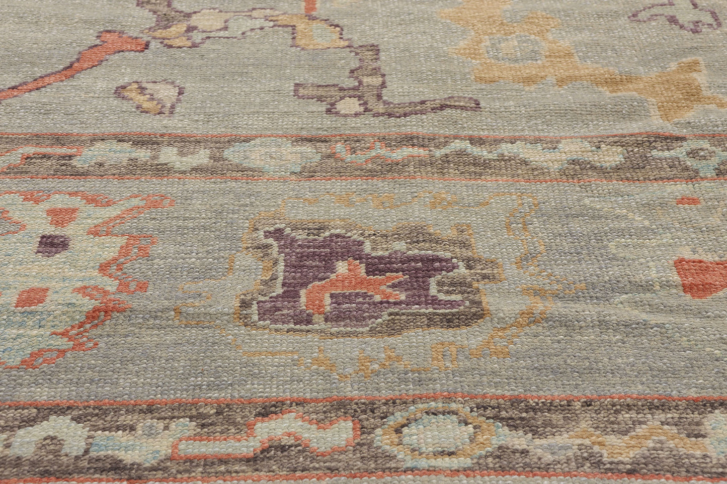 10 x 14 - Gray Turkish Oushak Rug - 52858