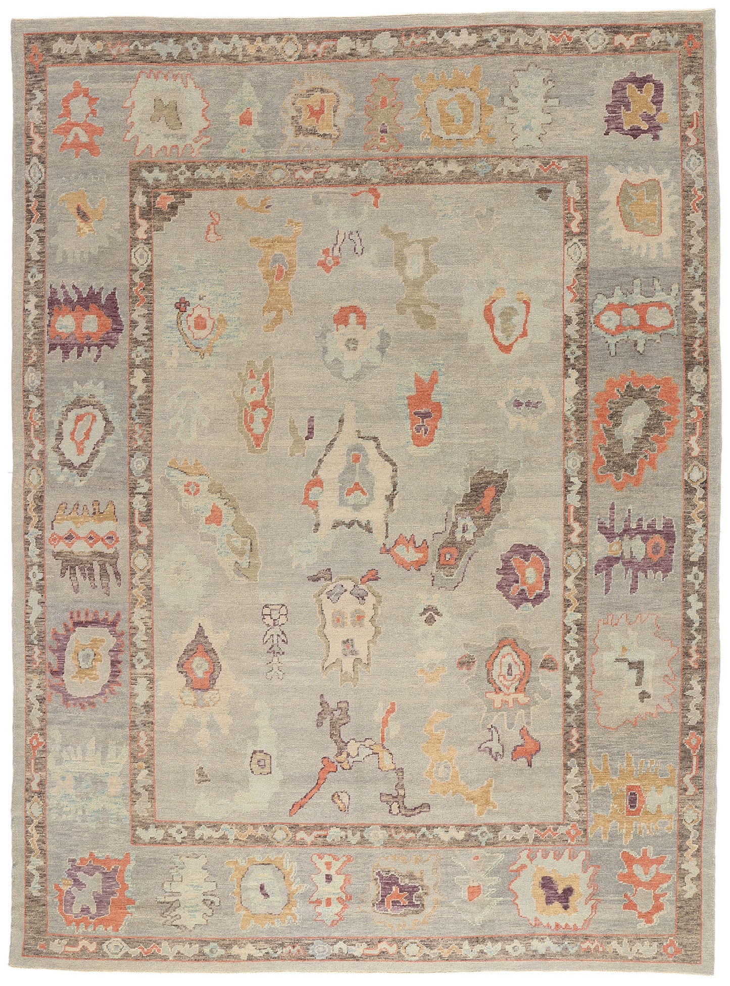 10 x 14 - Gray Turkish Oushak Rug - 52858