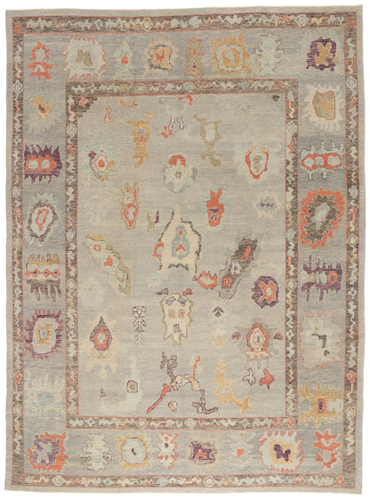 10 x 14 - Gray Turkish Oushak Rug - 52858