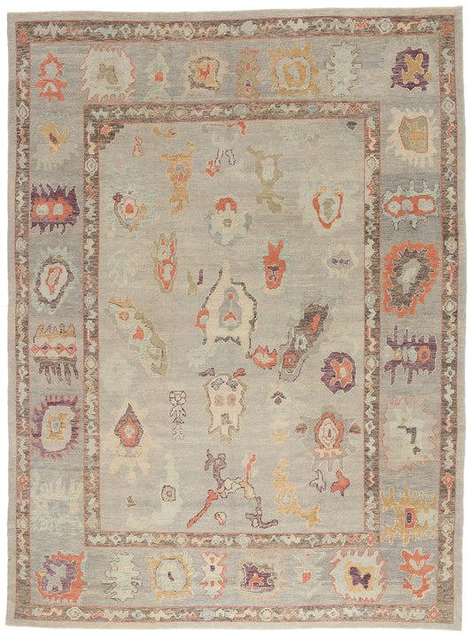 10 x 14 - Gray Turkish Oushak Rug - 52858