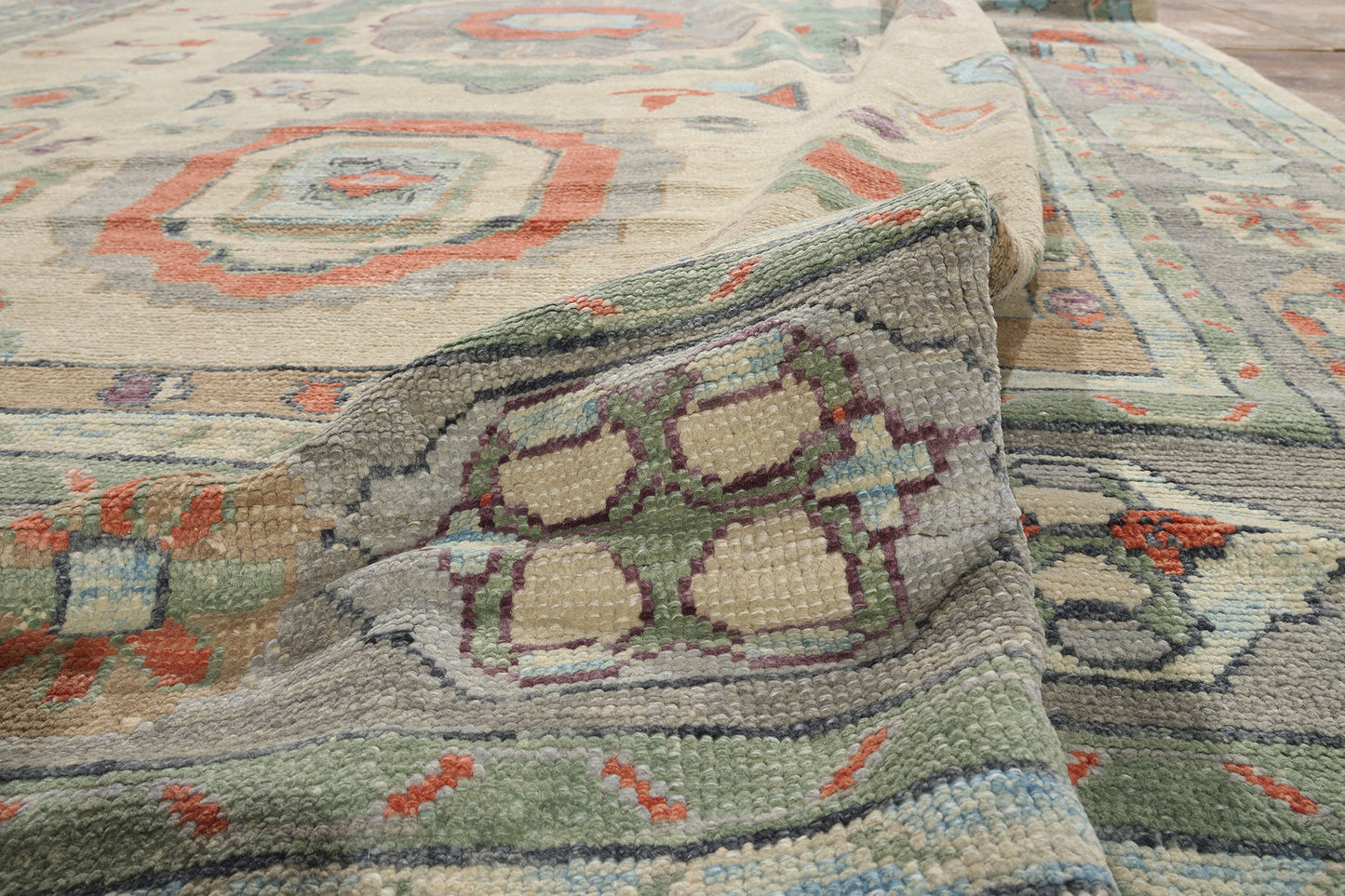 11 x 14 - Ivory Turkish Oushak Rug - 52880