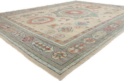 11 x 14 - Ivory Turkish Oushak Rug - 52880