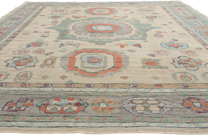11 x 14 - Ivory Turkish Oushak Rug - 52880