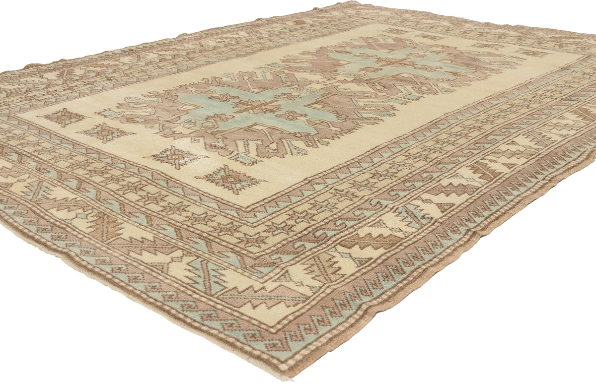 6 x 8 - Beige Turkish Kazak Rug - 52962