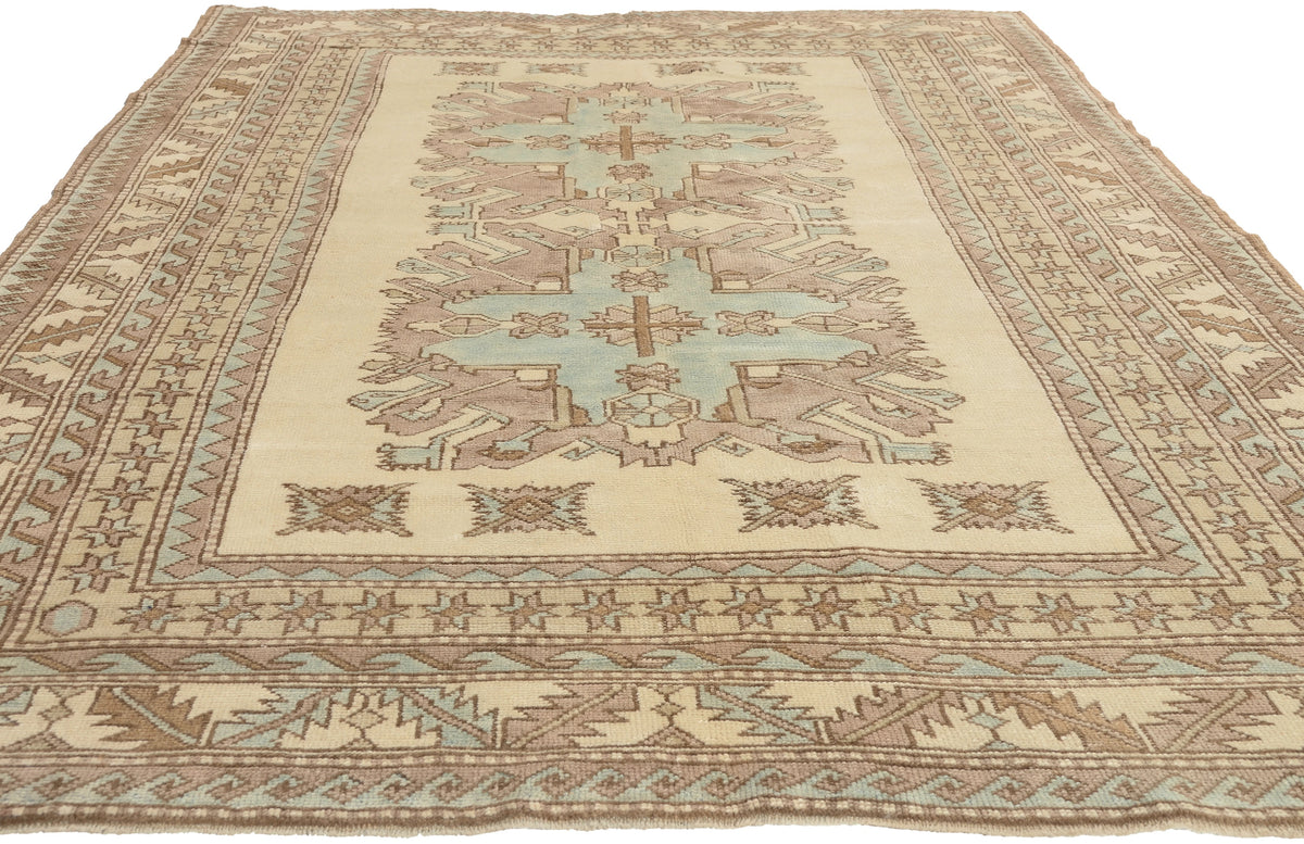 6 x 8 - Beige Turkish Kazak Rug - 52962