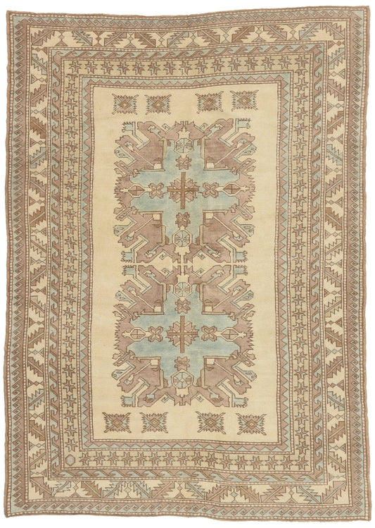 6 x 8 - Beige Turkish Kazak Rug - 52962
