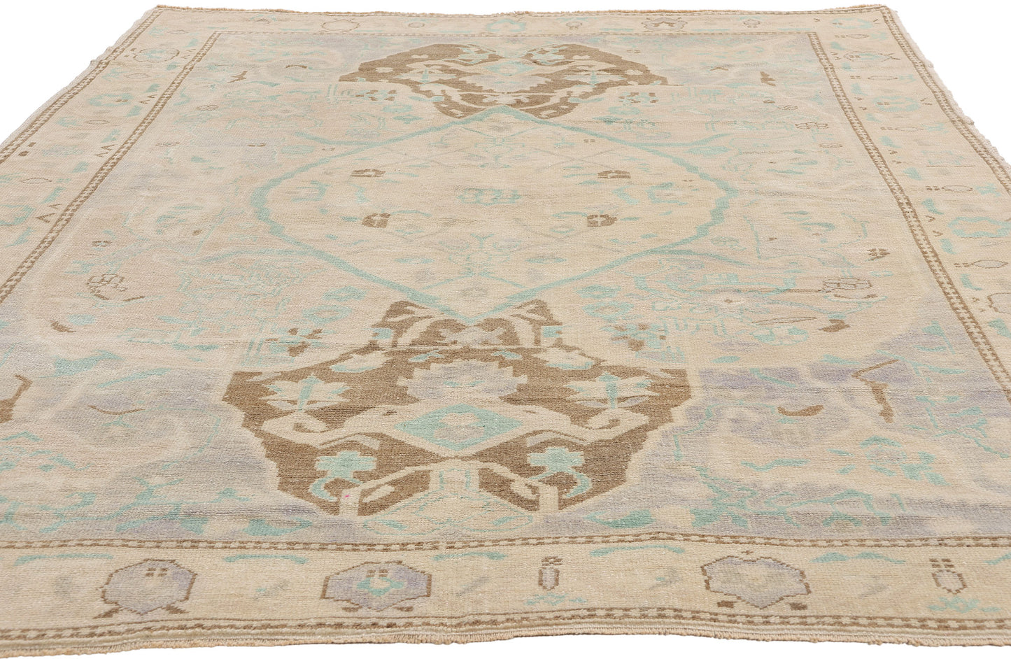 6 x 9 Vintage Turkish Oushak Rug 52965