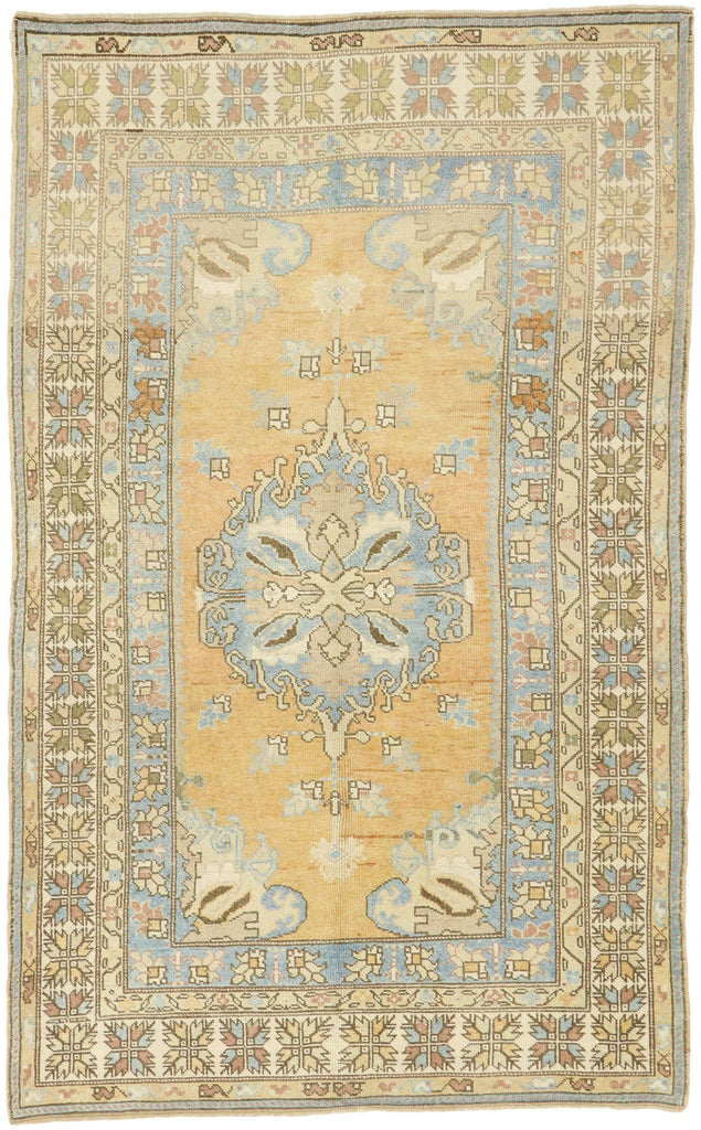 5 x 7 - Orange Vintage Turkish Oushak Rug - 52966