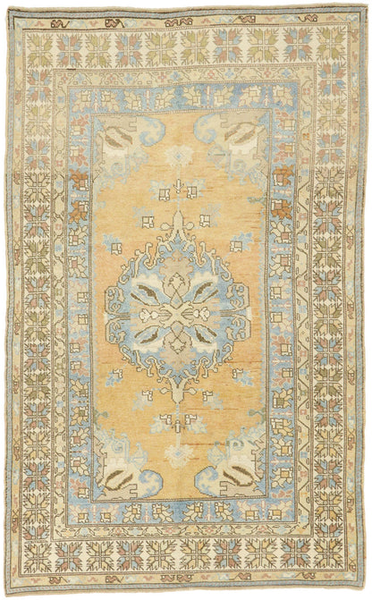5 x 7 - Orange Vintage Turkish Oushak Rug - 52966