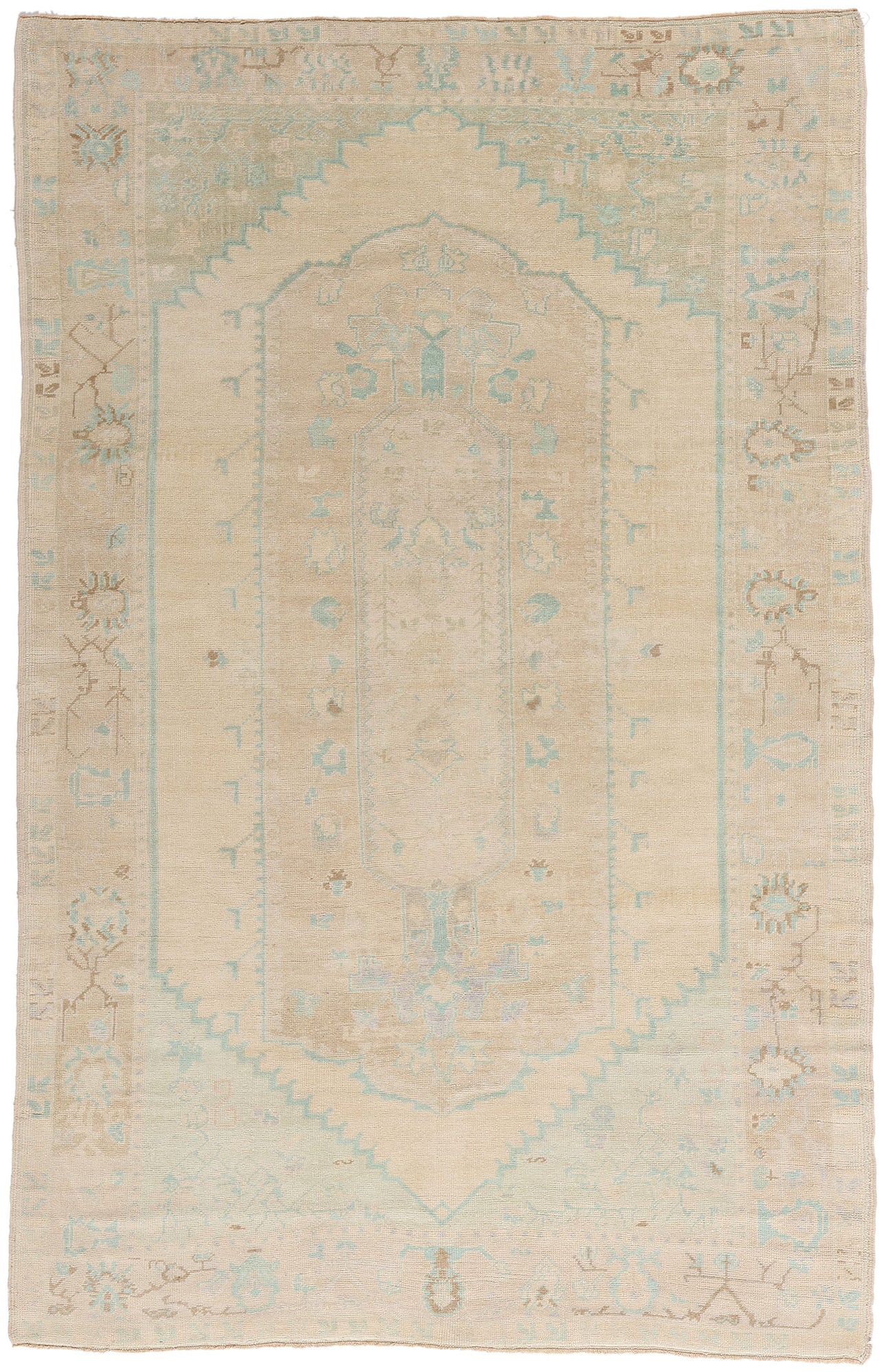 6 x 9 Vintage Turkish Oushak Rug 52967