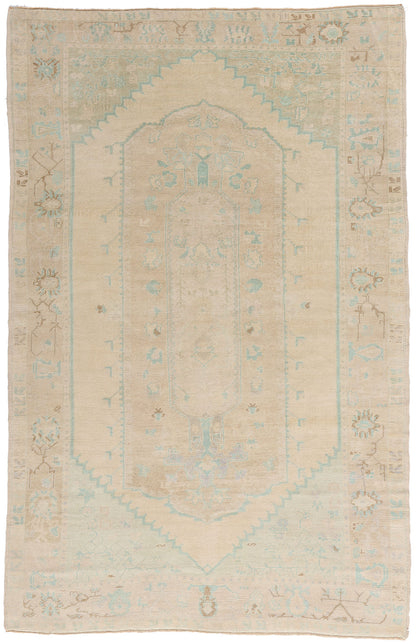 6 x 9 Vintage Turkish Oushak Rug 52967