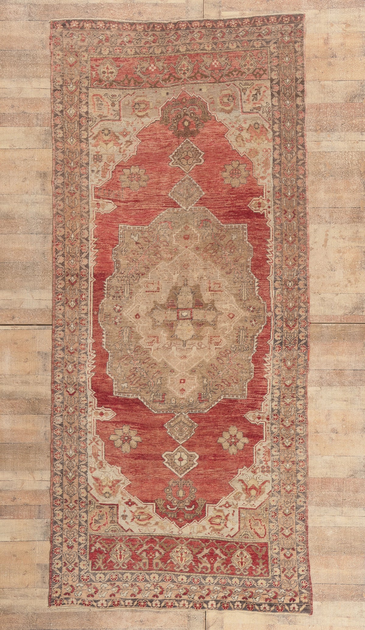 5 x 11 - Red Vintage Turkish Oushak Rug - 52980