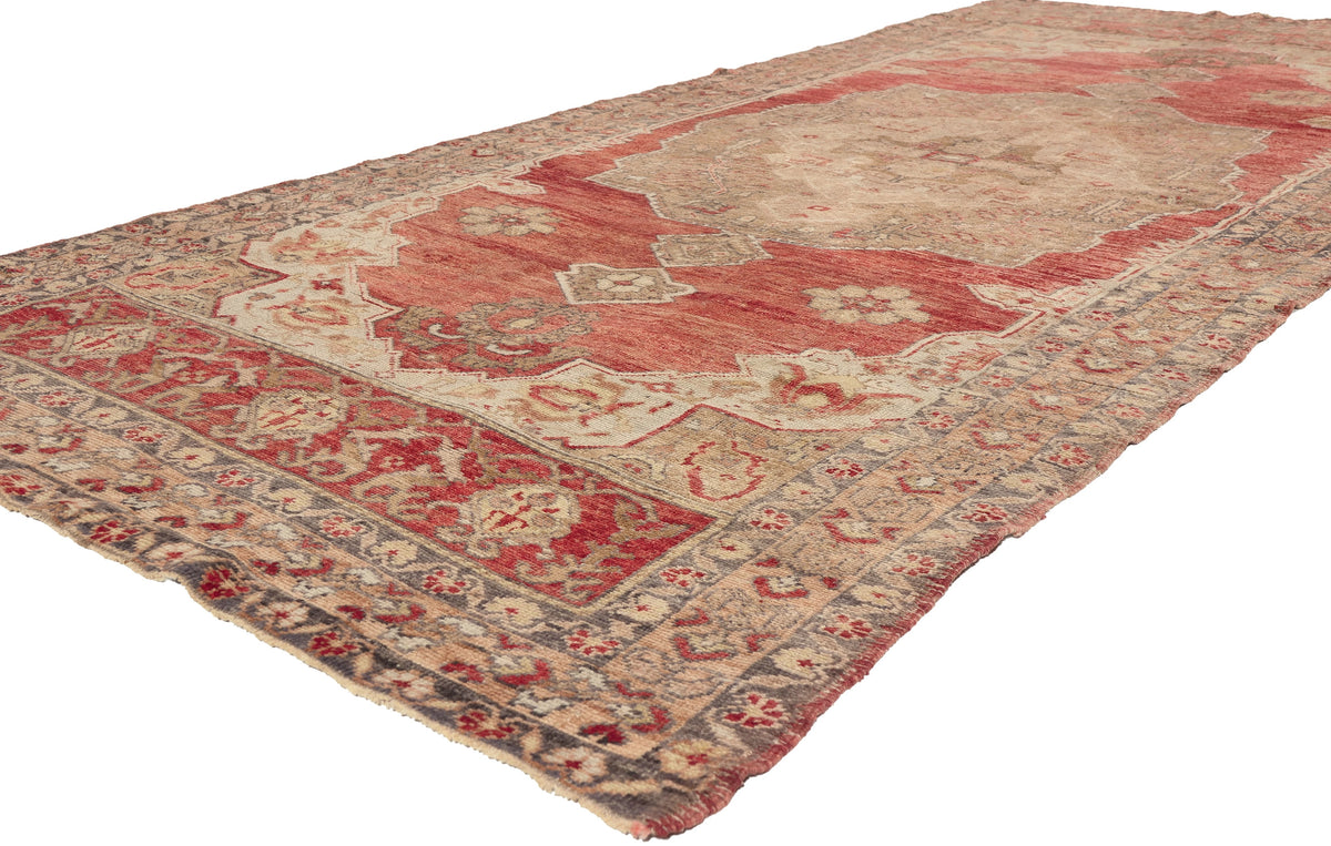 5 x 11 - Red Vintage Turkish Oushak Rug - 52980