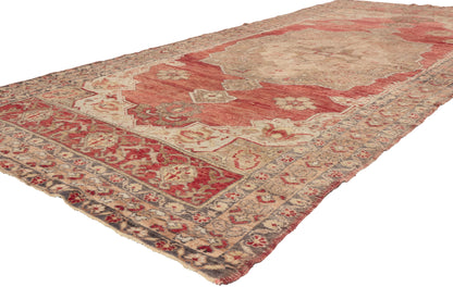 5 x 11 - Red Vintage Turkish Oushak Rug - 52980