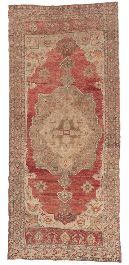 5 x 11 - Red Vintage Turkish Oushak Rug - 52980