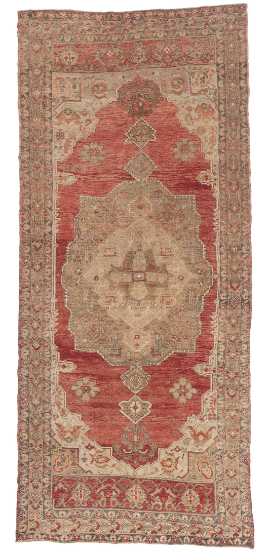 5 x 11 - Red Vintage Turkish Oushak Rug - 52980