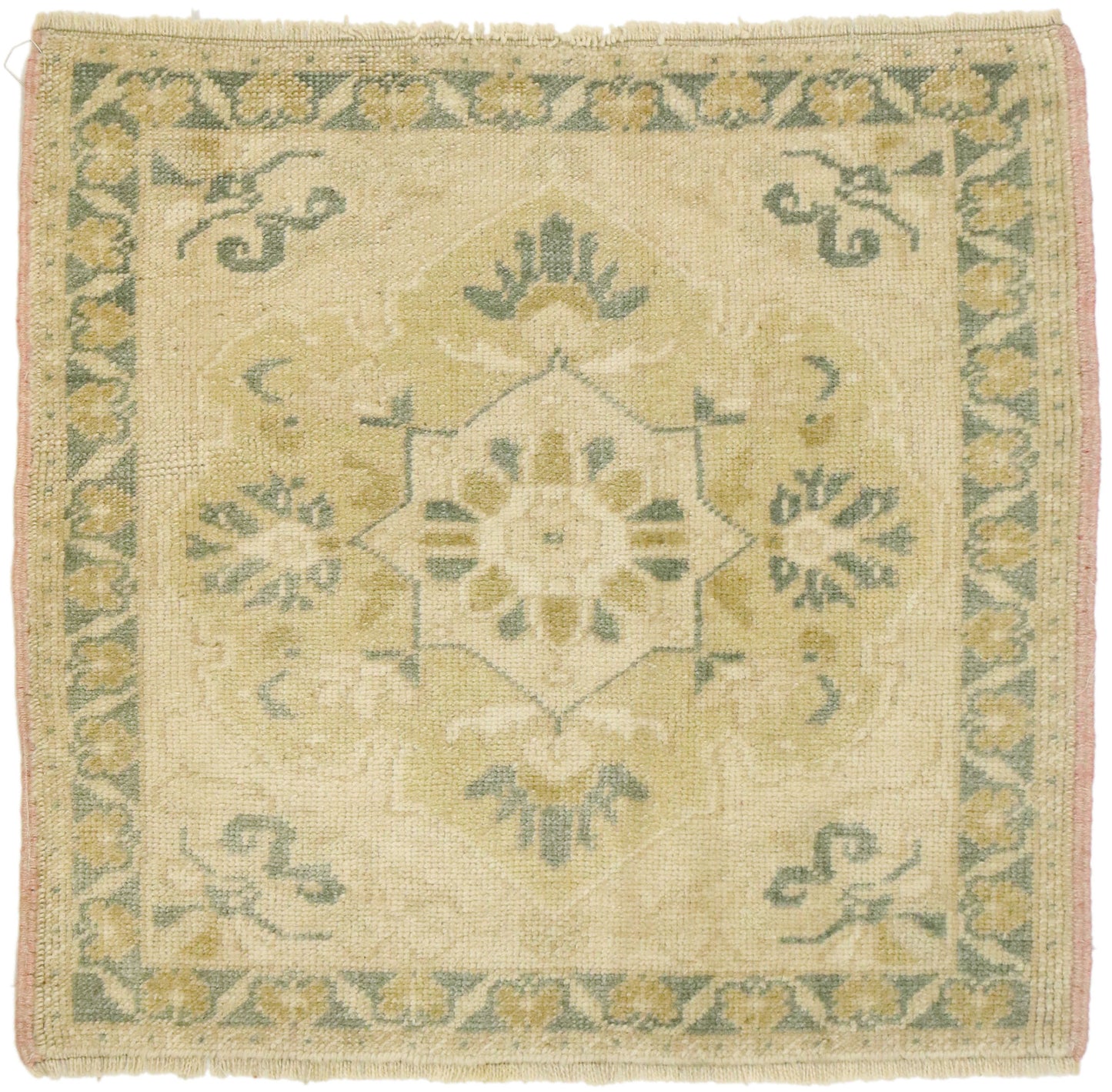 2 x 2 Vintage Turkish Oushak Rug 53010