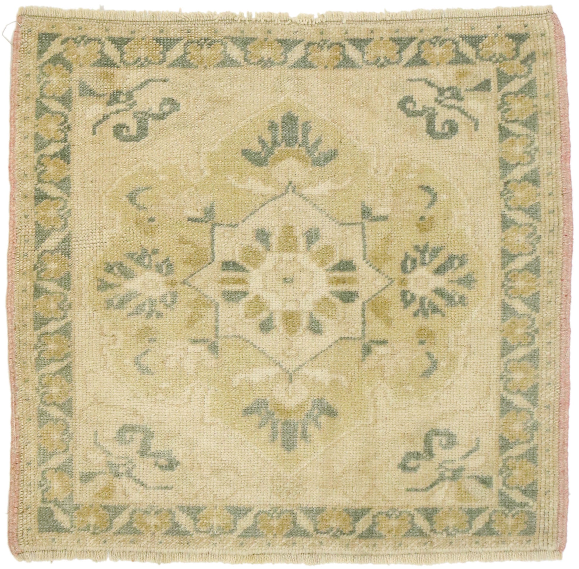 2 x 2 Vintage Turkish Oushak Rug 53010