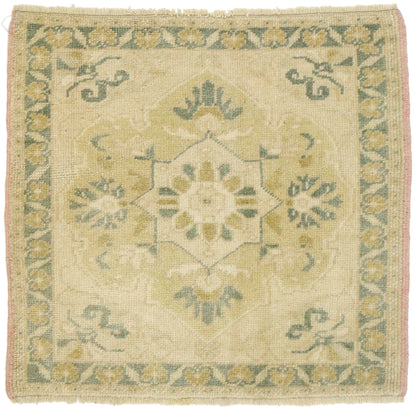 2 x 2 Vintage Turkish Oushak Rug 53010