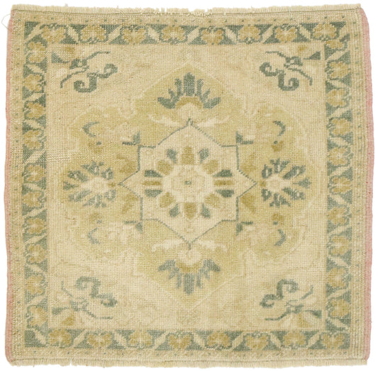 2 x 2 Vintage Turkish Oushak Rug 53010