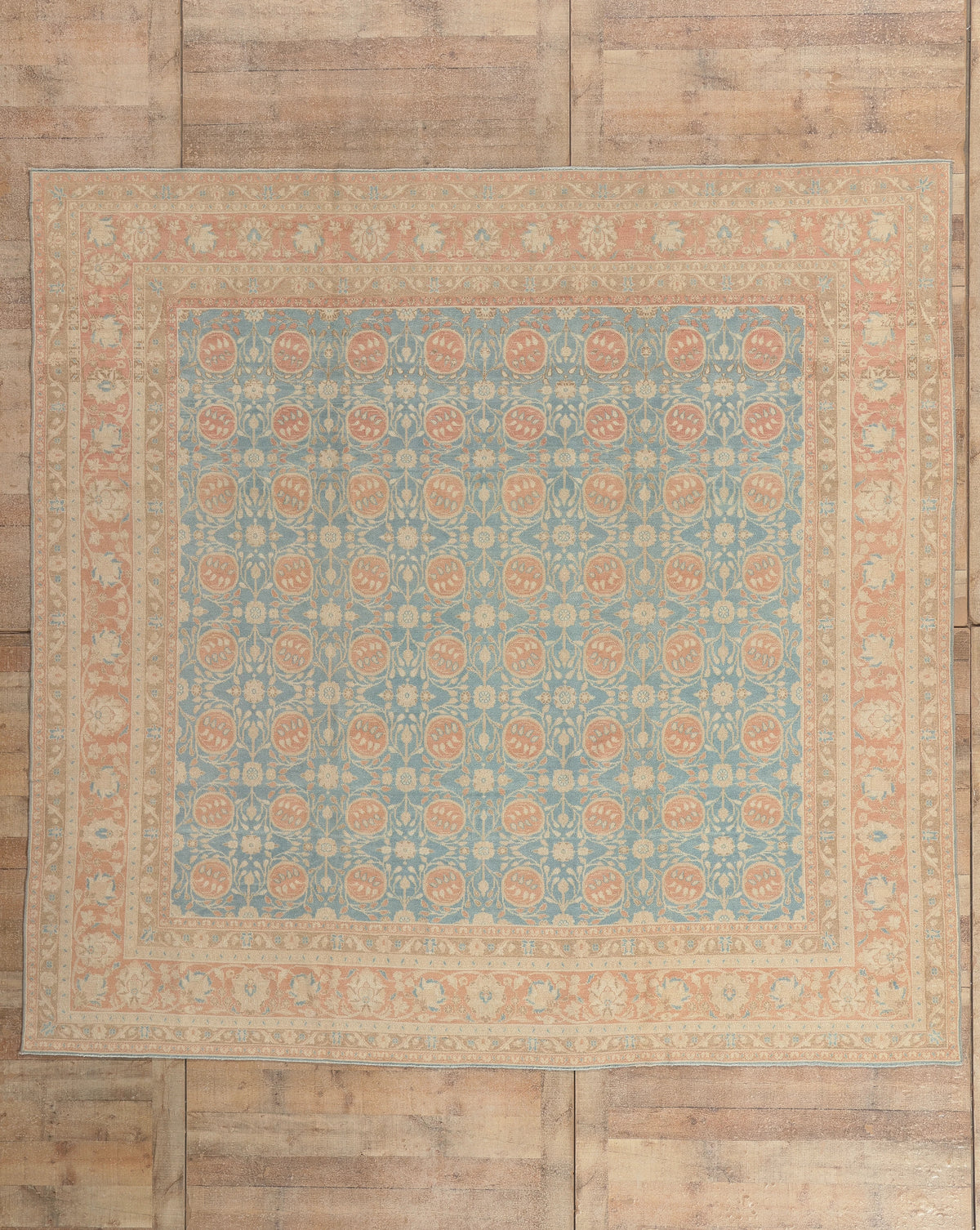 9 x 9 - Blue Vintage Portuguese Khotan Rug - 53034
