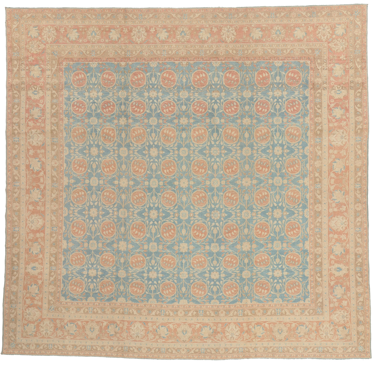 9 x 9 - Blue Vintage Portuguese Khotan Rug - 53034
