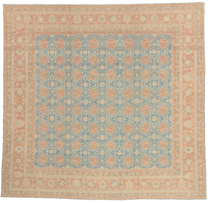 9 x 9 - Blue Vintage Portuguese Khotan Rug - 53034