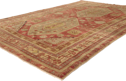 5 x 8 - Red Vintage Turkish Oushak Rug - 53044