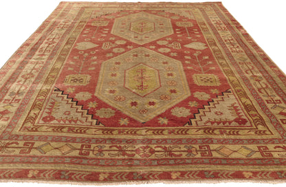 5 x 8 - Red Vintage Turkish Oushak Rug - 53044