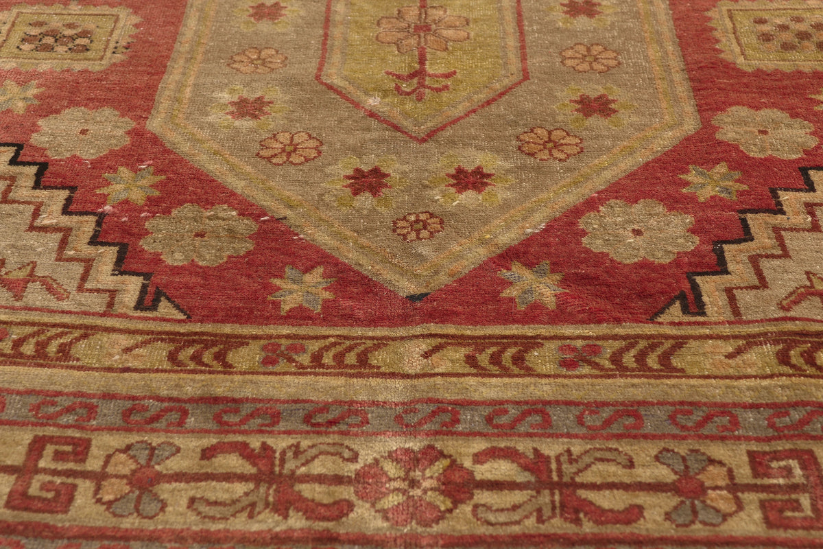 5 x 8 - Red Vintage Turkish Oushak Rug - 53044