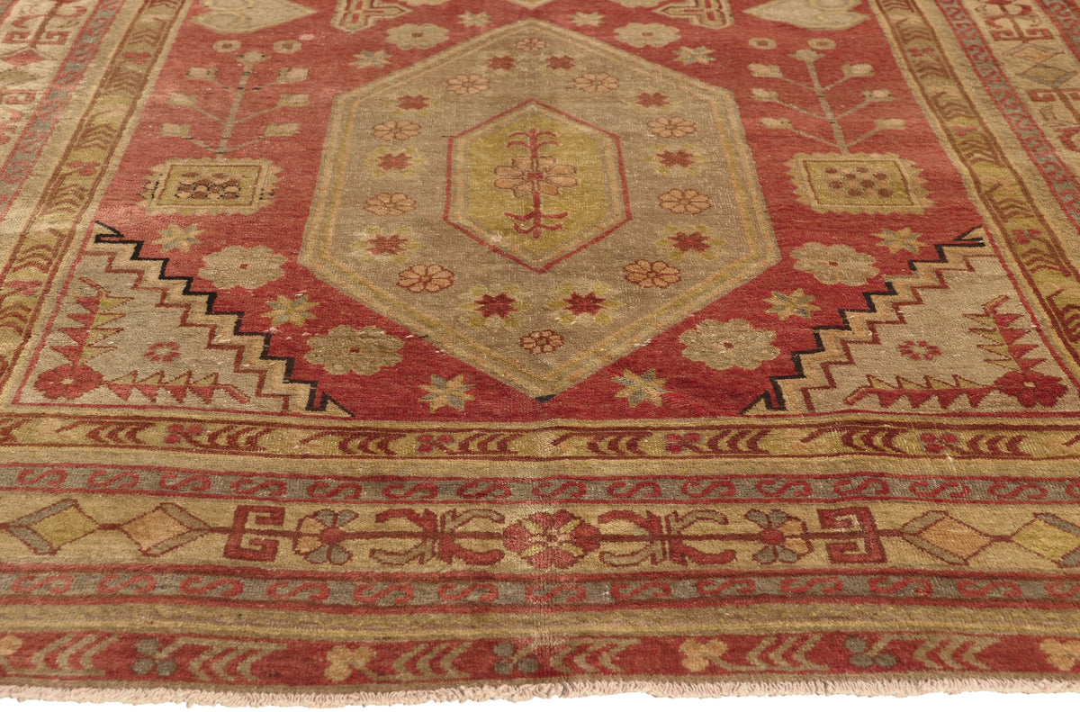 5 x 8 - Red Vintage Turkish Oushak Rug - 53044