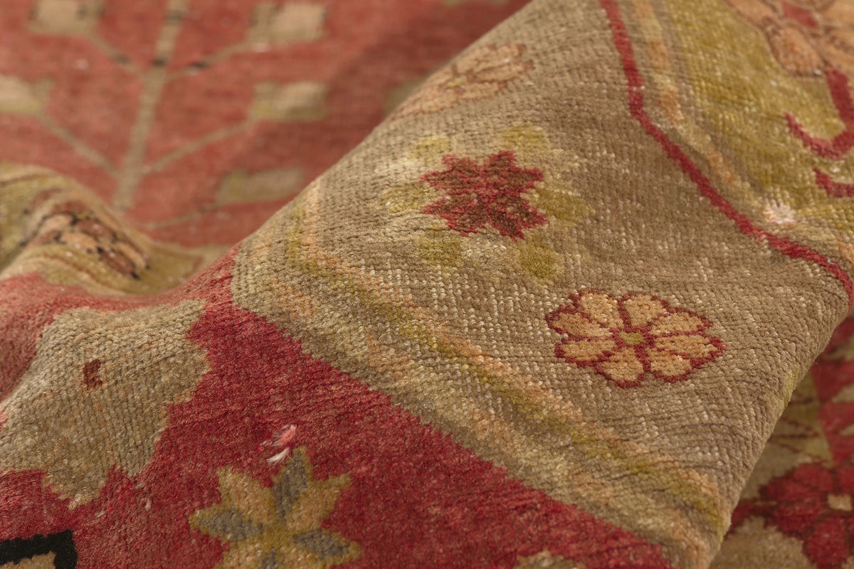 5 x 8 - Red Vintage Turkish Oushak Rug - 53044