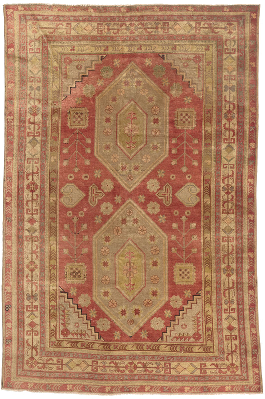 5 x 8 - Red Vintage Turkish Oushak Rug - 53044