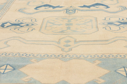 6 x 7 - Beige Vintage Turkish Oushak Rug - 53053