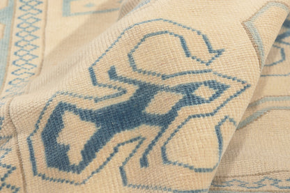 6 x 7 - Beige Vintage Turkish Oushak Rug - 53053